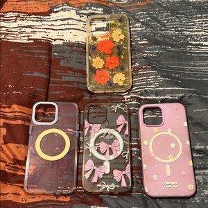 Phone Case Bundle with Pink Bow and Floral Designs